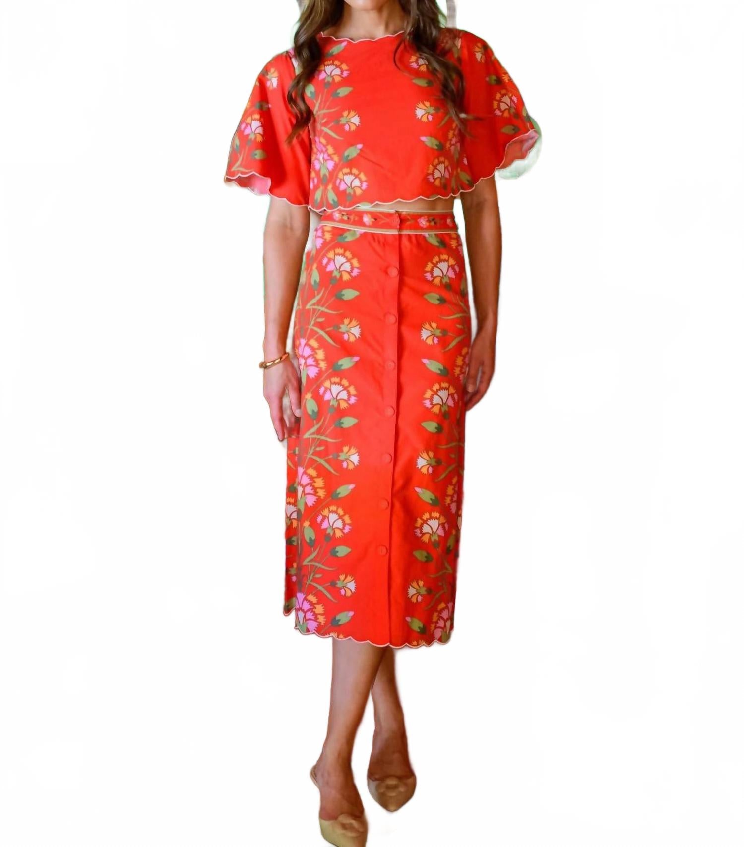 

Юбка Frannie "Индийский цветок" в красном Elizabeth James The Label