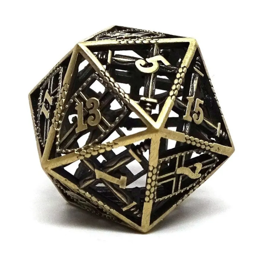 

Металл d20 — полый кубик божественного возмездия — бронза, Dice - Metal Single Dice (Easy Roller Dice)