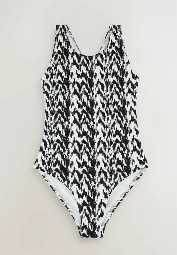 Купальник стандартного кроя с высоким воротником, комплект из 2 штук. Next, Black Monochrome Ikat — фото 2