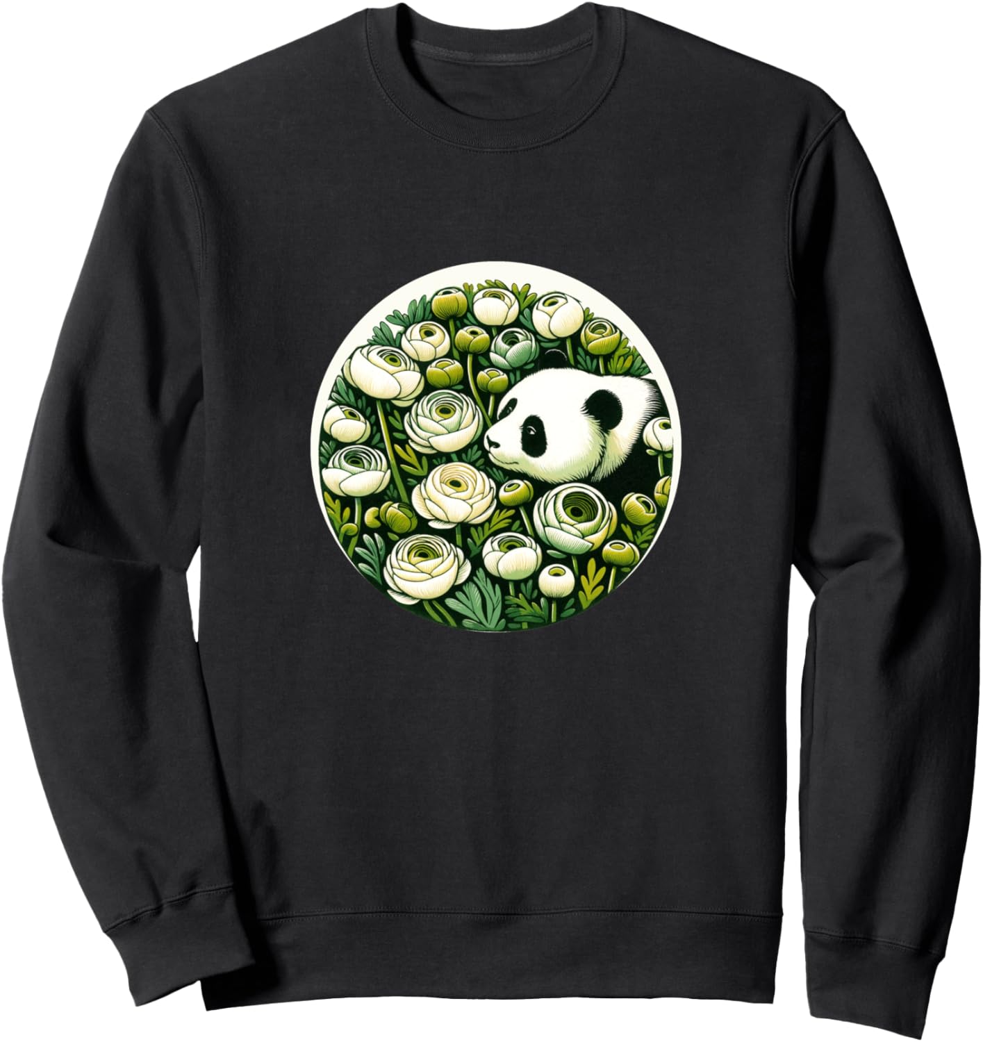 

Толстовка с изображением панды Panda Bear Flower Snugg, черный