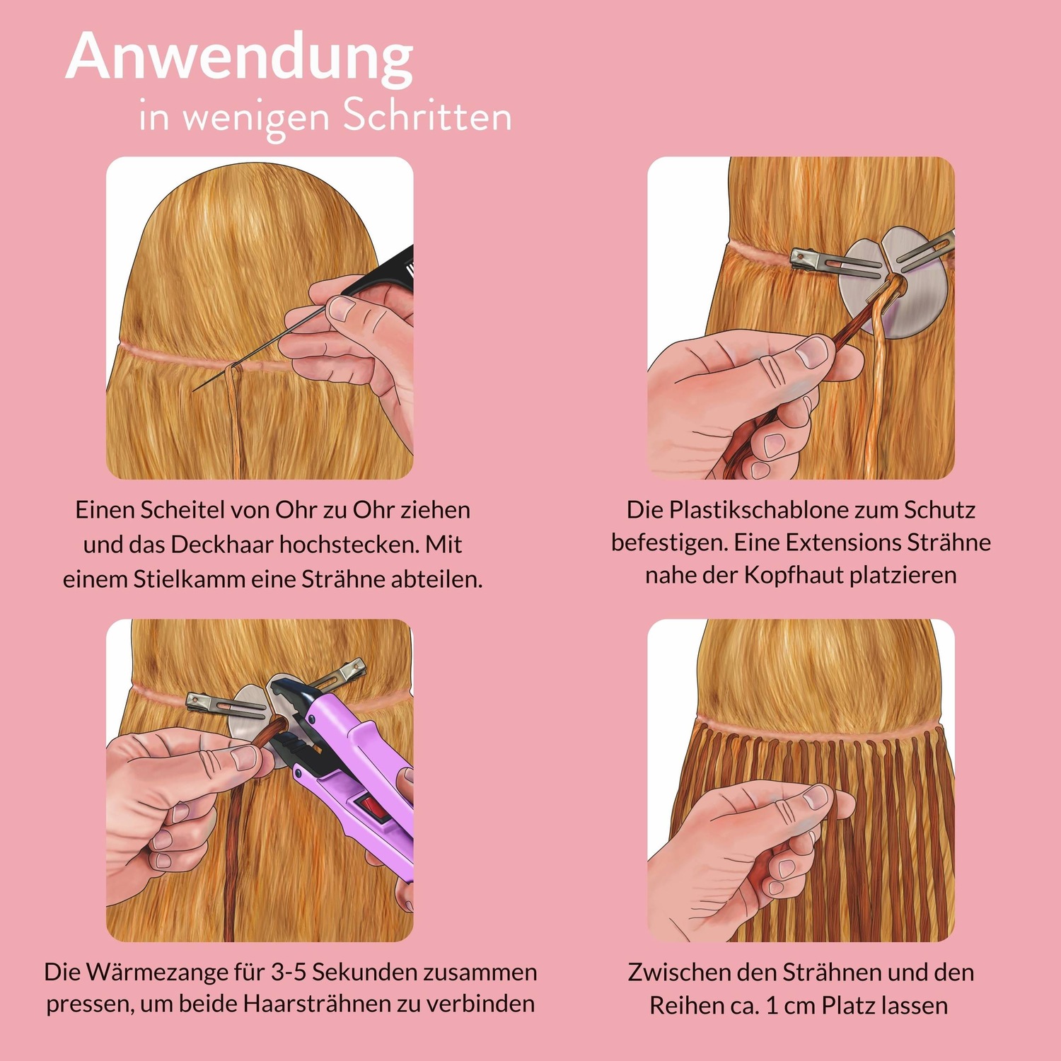 Накладные волосы bonding extensions echthaar #9/0 lichtblond 0.5g Hair2Heart, 60cm, количество 25 шт. — фото 4