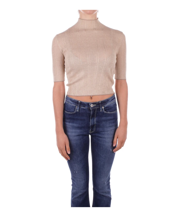 

Логотип коллекции золотых свитеров сбоку Liu Jo, желтый