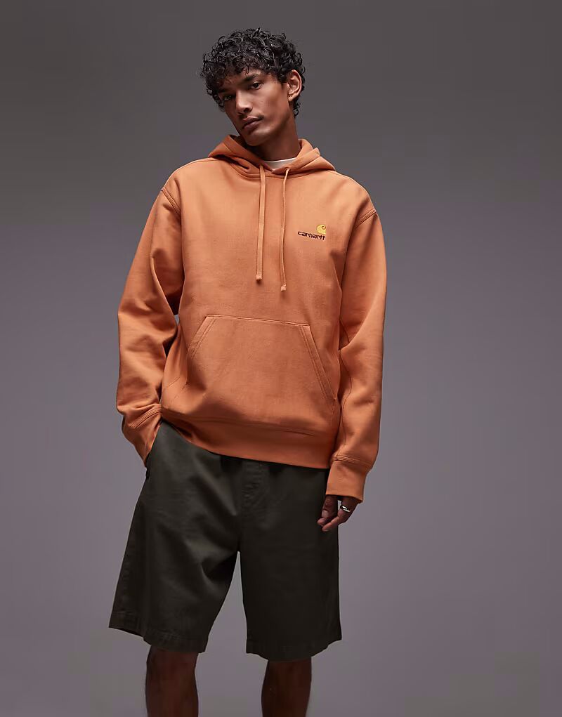 

Толстовка Carhartt WIP American с капюшоном оранжевого цвета