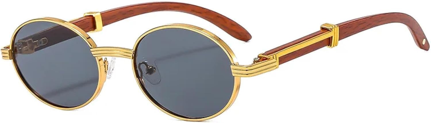 

Солнцезащитные очки с защитой UV400 | Круглая, маленькая оправа, овальная оправа | Для женщин и мужчин, для занятий спортом на открытом воздухе и вождения DSVIGF, Gold-black