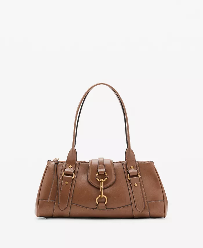 

Женская сумка через плечо Medium с карабином Mango, коричневый