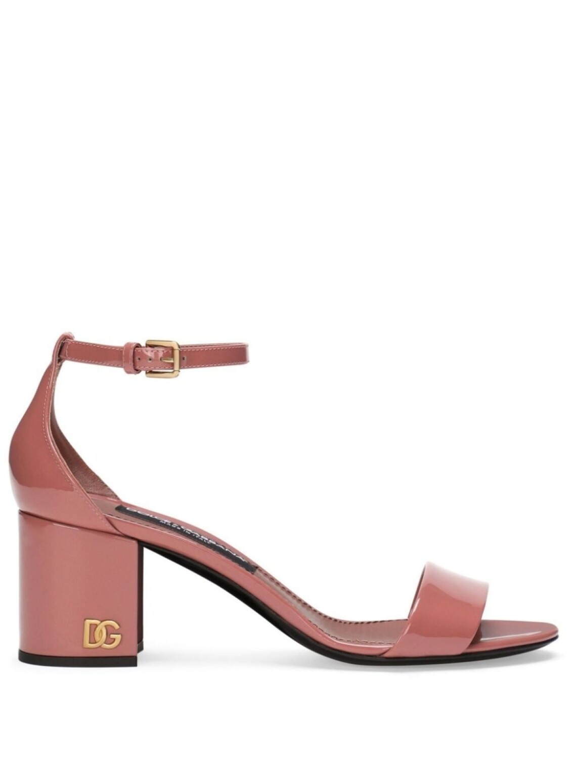 Dolce & Gabbana лакированные босоножки с логотипом DG, розовый