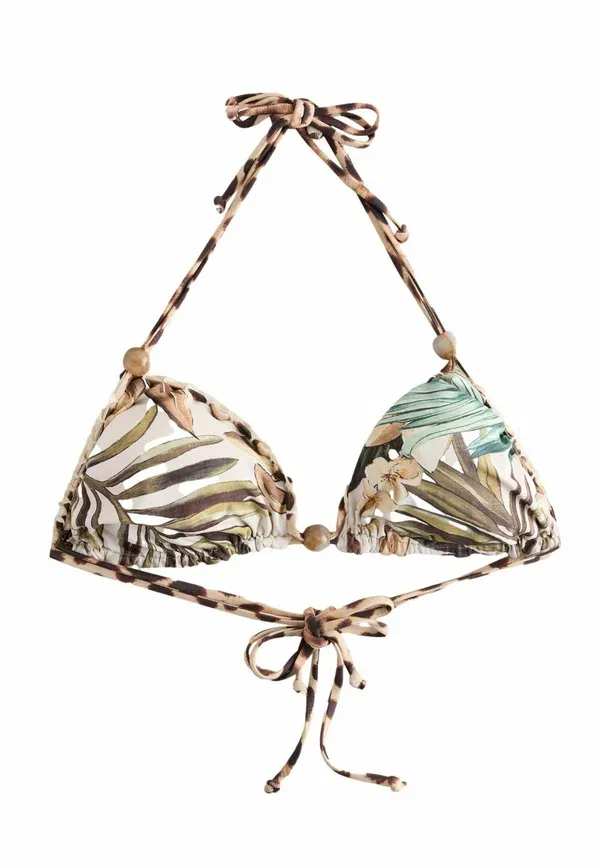 Топ-бикини Next Regular fit reversible triangle top, коричневый