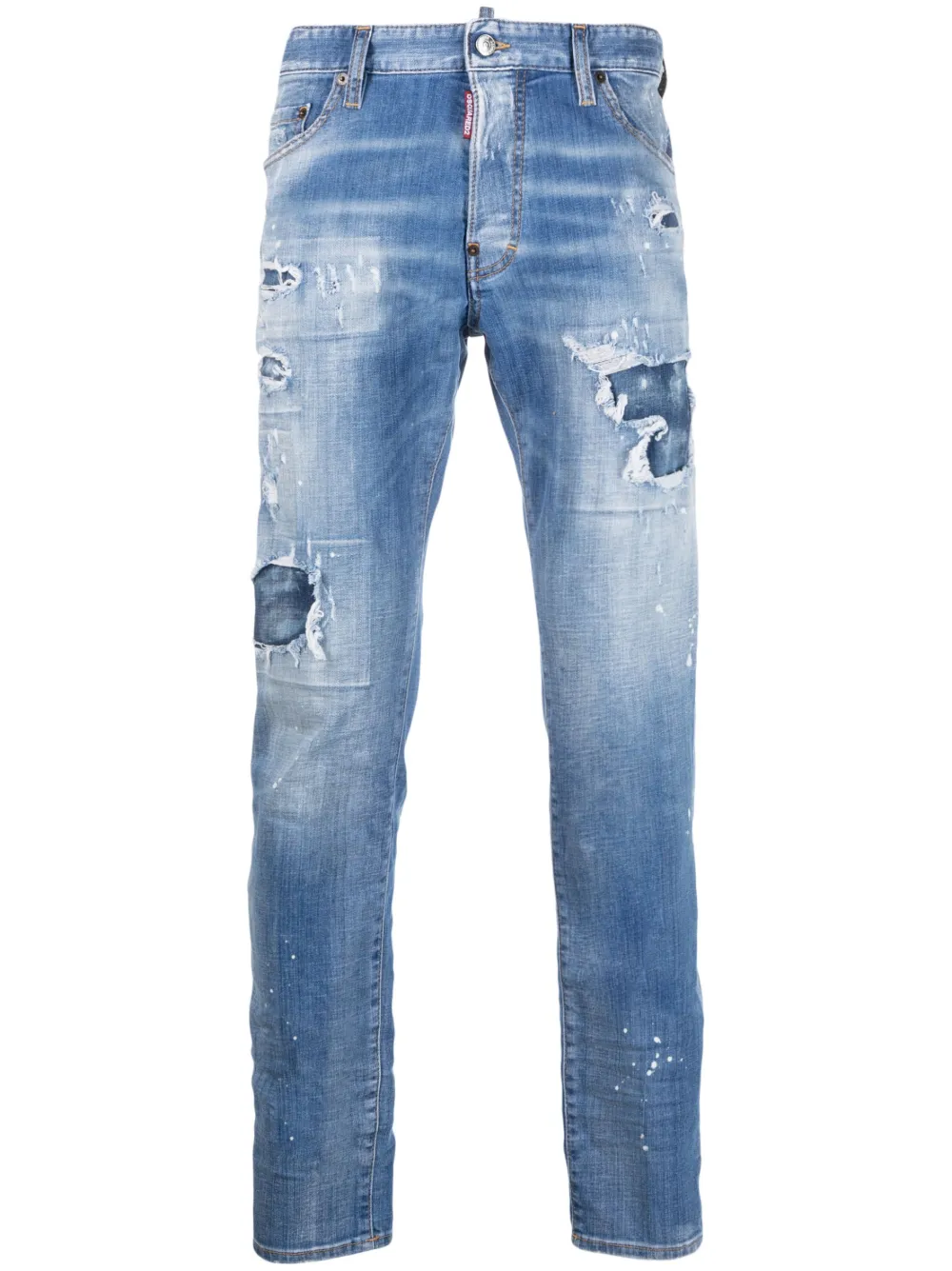 

Узкие джинсы с эффектом разбрызганной краски DSQUARED2, синий