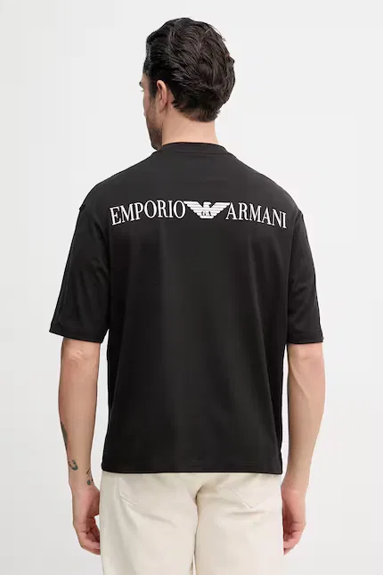 Футболка хлопковая Emporio Armani, черный