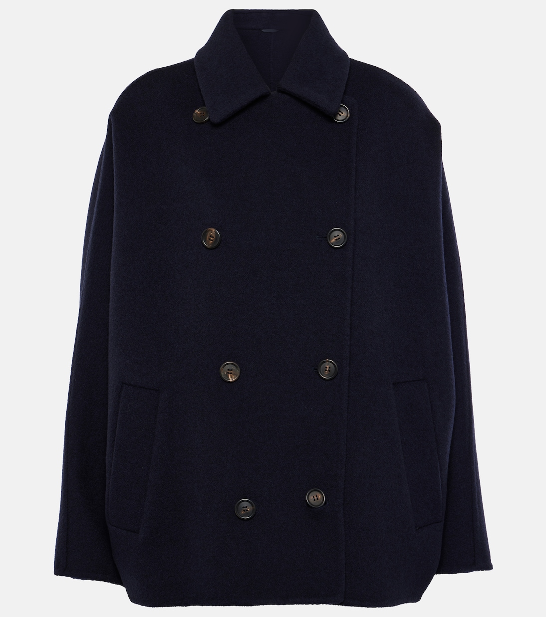 

Укороченное пальто из шерсти и кашемира Brunello Cucinelli, Blu