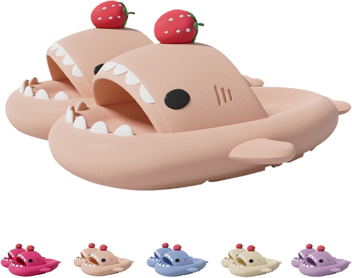 

Шлепанцы с акулами с 3D плавниками, унисекс, 3D мультяшные EVA шлепанцы с открытым носком для душа и бассейна Generic, розовый