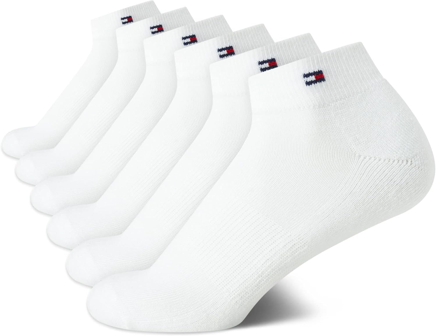 

Женские носки Tommy Hilfiger Flag Sport Cushion Short Crew Socks, 6 пар, White Logo