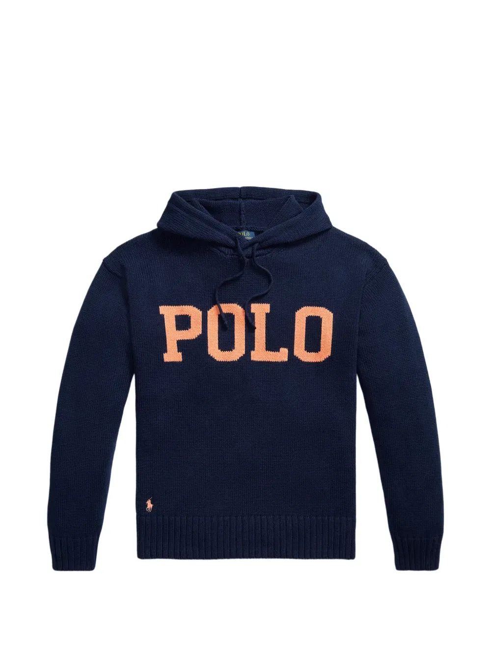 Худи, связанное в технике интарсии Polo Ralph Lauren, синий