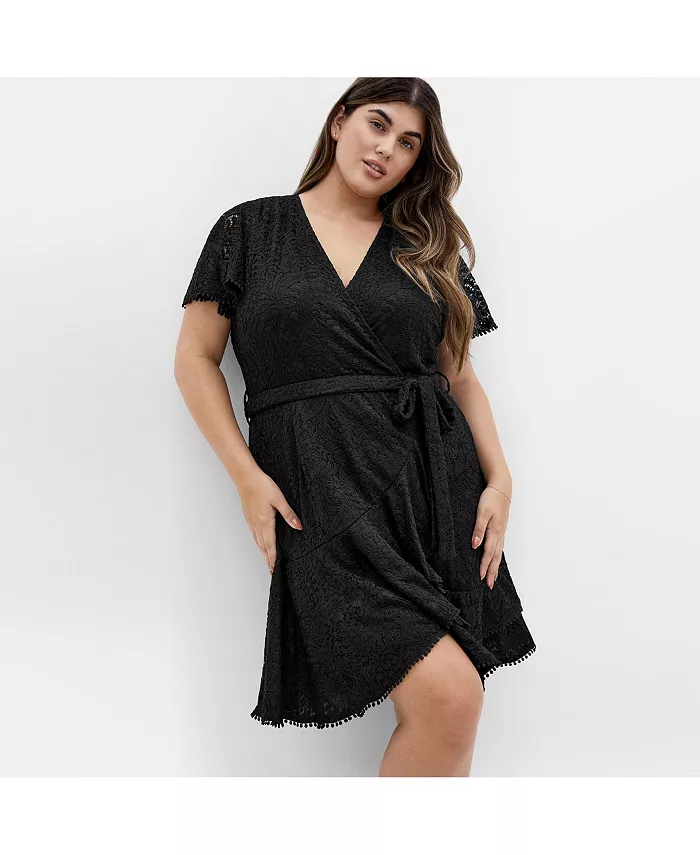 

Женское милое кружевное платье CITY CHIC, черный