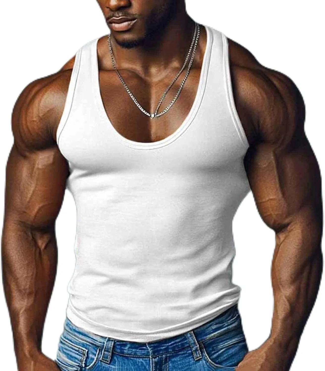 Мужская майка Active Vest, Polyester/Cotton, L-217 White