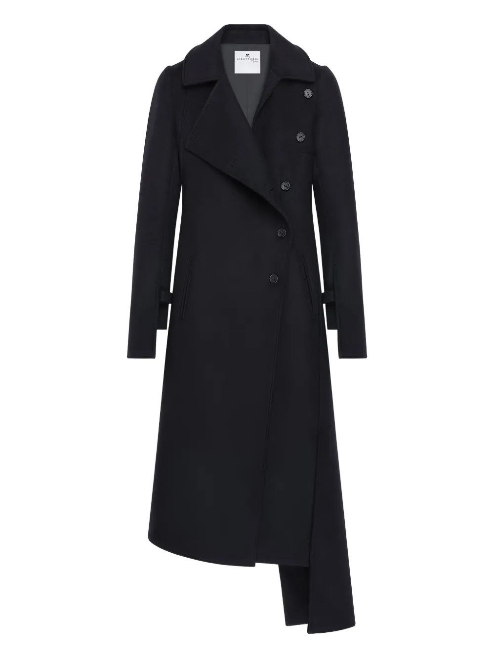 

Пальто асимметричного кроя Courrèges, черный