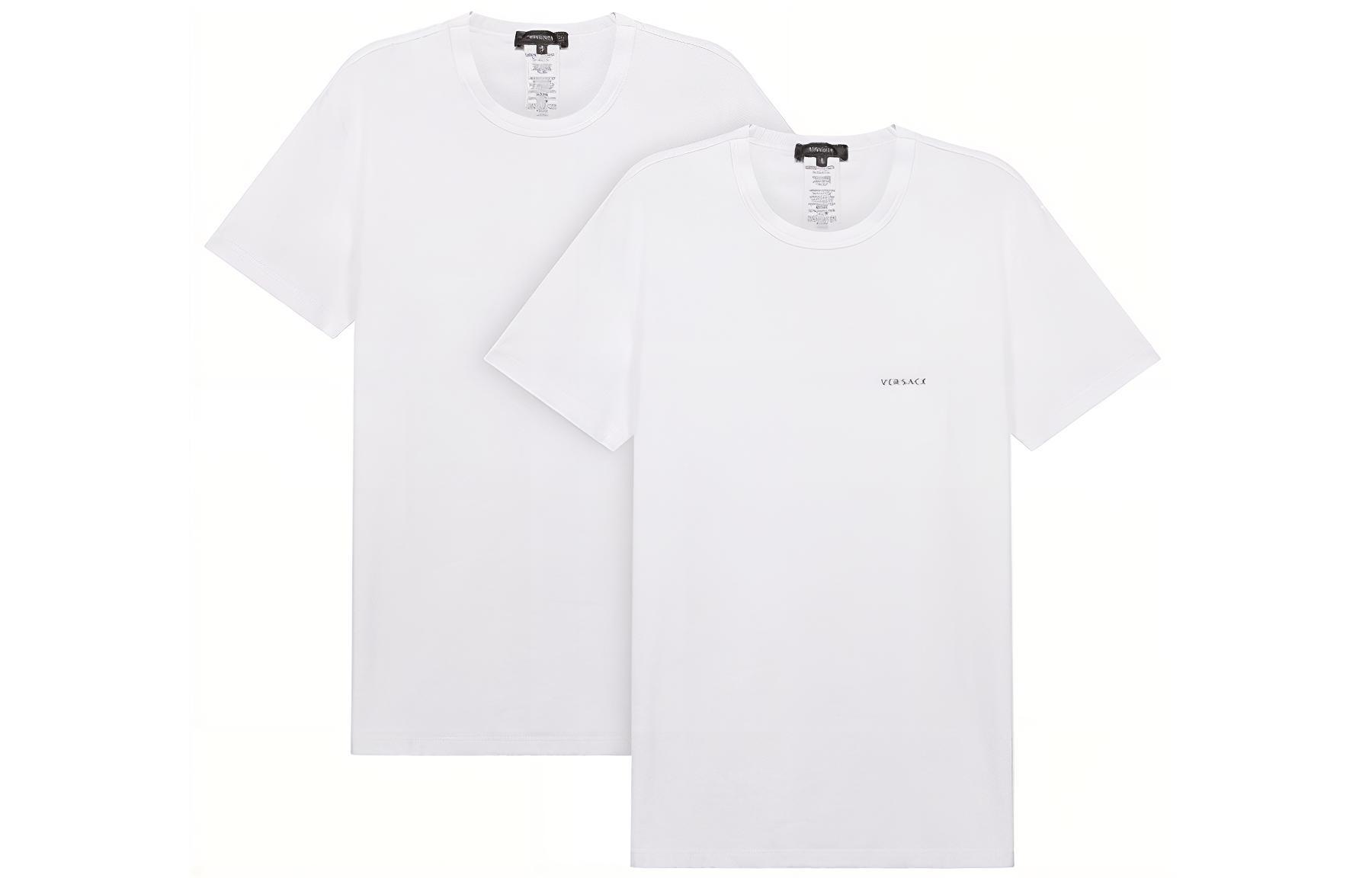 

Футболка с коротким рукавом и круглым вырезом белая VERSACE, 2 шт (Белая)