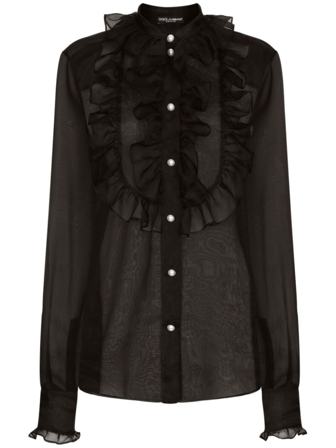 

Dolce & Gabbana шелковая блузка с оборками, черный