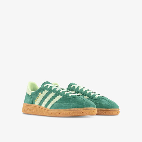 Замшевые низкие кеды handball spezial с 3 полосками Adidas, зеленый — фото 3