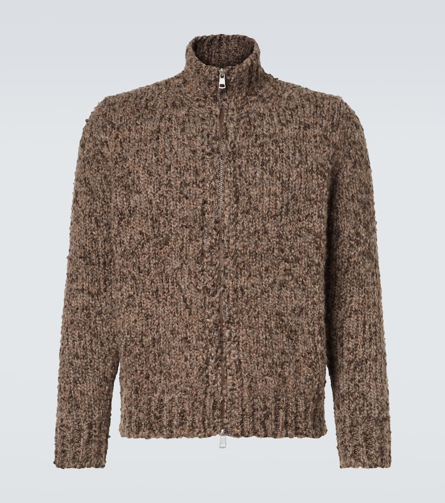 

Кардиган на молнии из альпаки и шерсти Moncler, Black Coffee