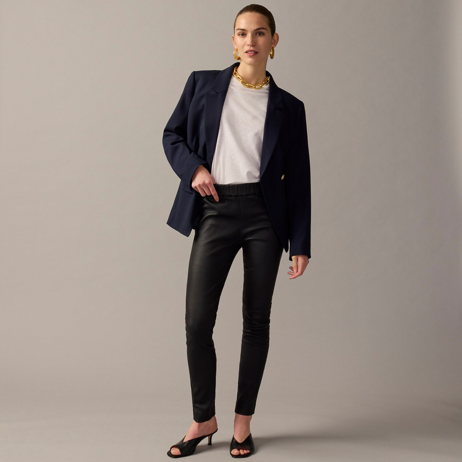 

Коллекция кожаных леггинсов J.Crew, черный
