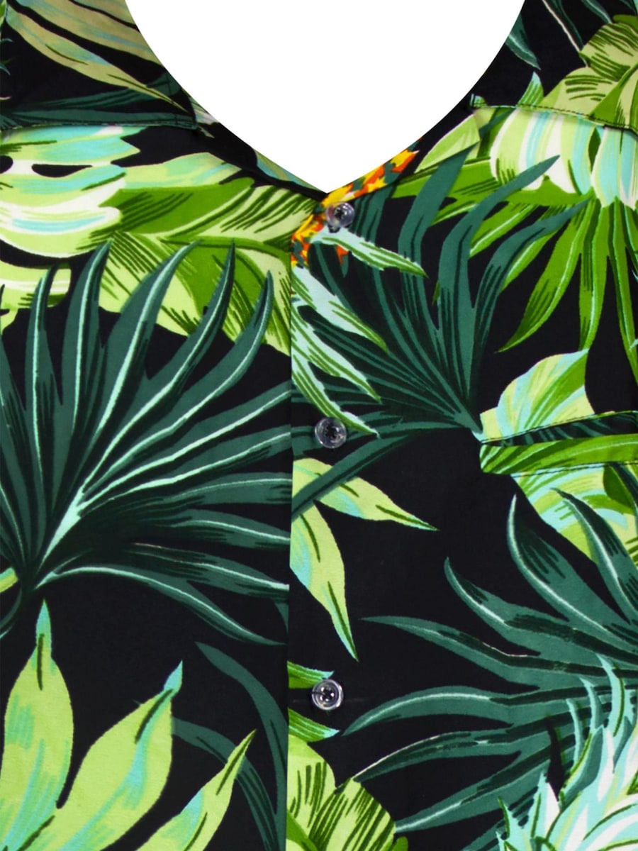 Рубашка на пуговицах классического кроя King Kameha Pineapple Leaves, черный — фото 3