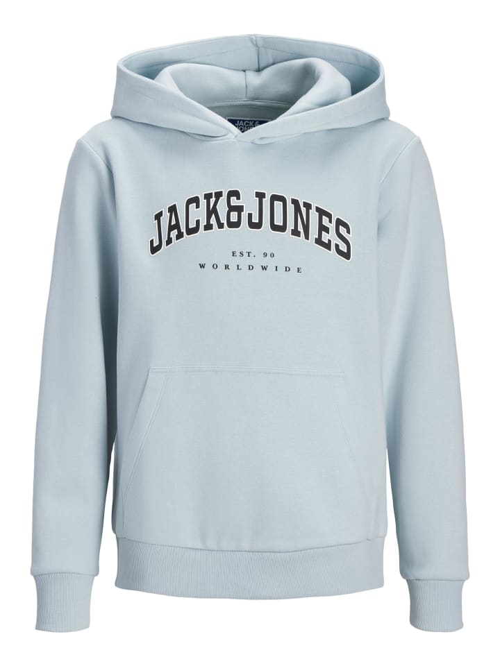 

JACK & JONES Junior Толстовка JJECALEB VARSITY SWEAT HOODIE JNR небесно-голубого цвета