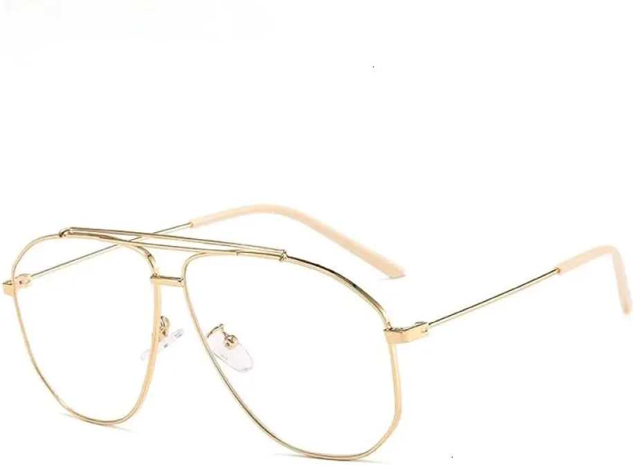 

Солнцезащитные очки Alloy Square Polygon 2027 для мужчин, модные солнцезащитные очки для женщин, ретро-очки, розовые, прозрачные, большого размера MTZJH, Gold Clear