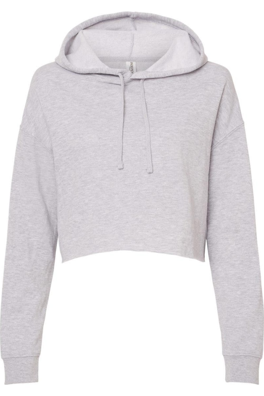 

Independent Trading Co. Женская легкая укороченная толстовка с капюшоном, цвет grey heather