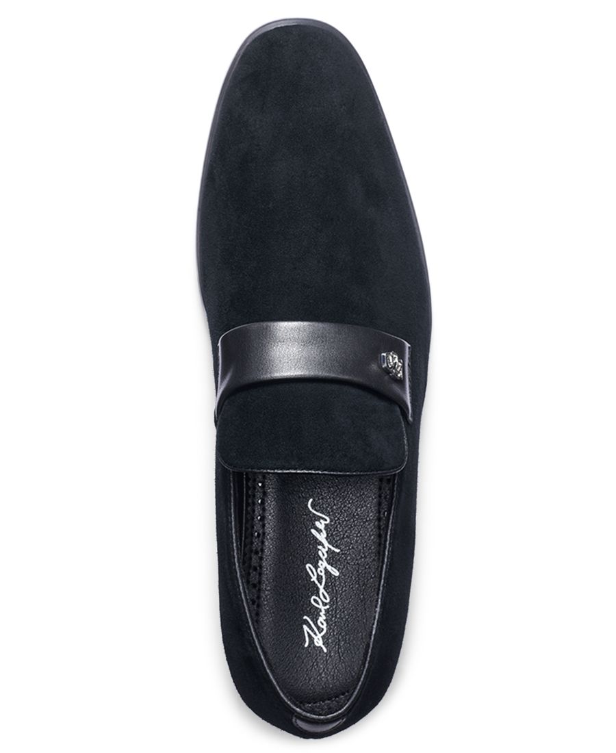 Мужские вечерние лоферы с закругленным носком KARL LAGERFELD PARIS, Black — фото 4