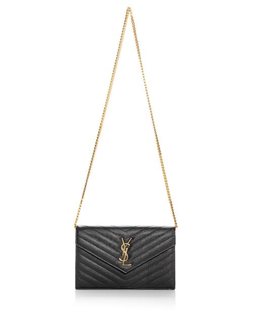 

Кошелек Cassandre из кожи ягненка с цепочкой Saint Laurent, цвет Black