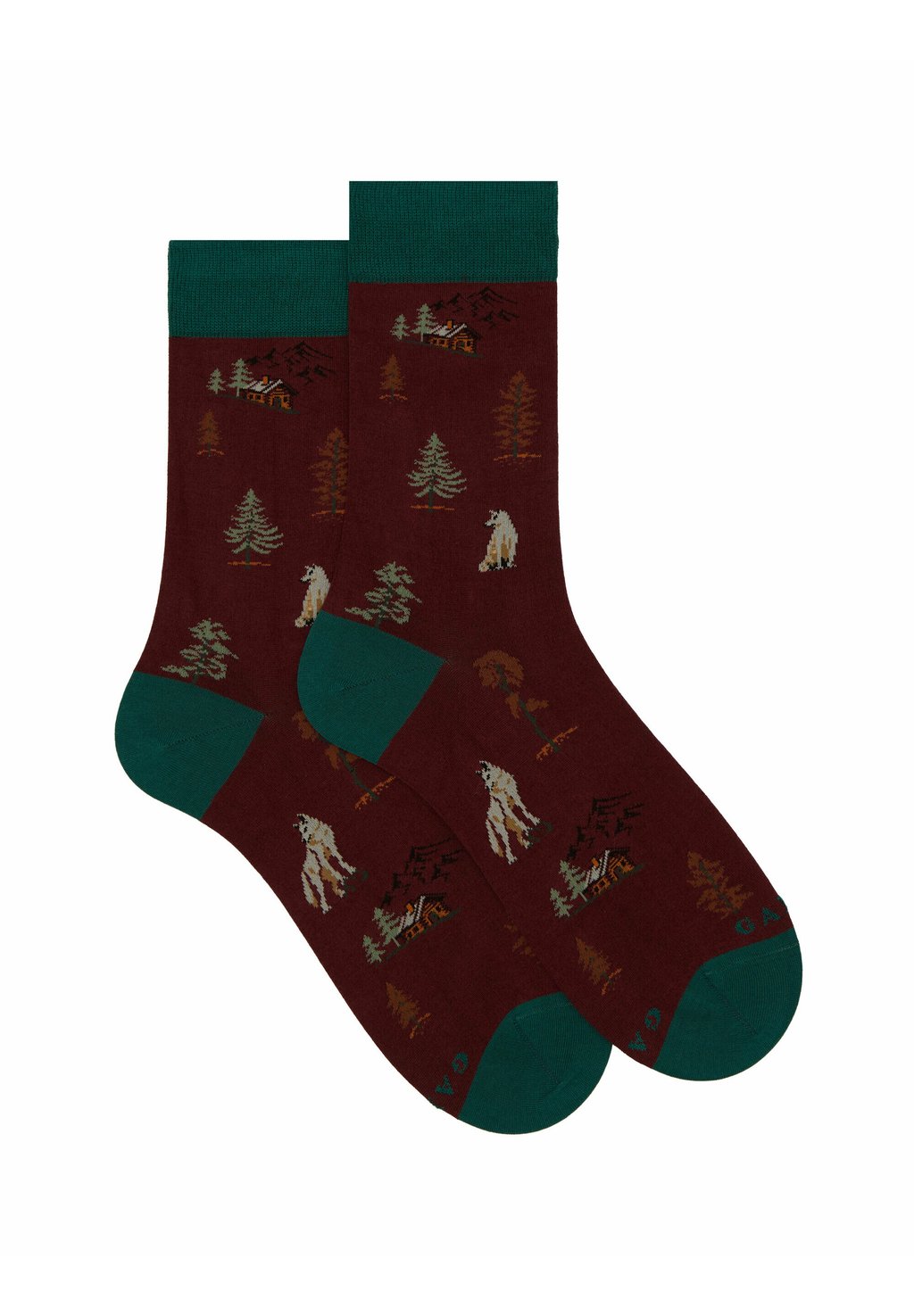 

Носки WITH WOLVES IN THE FOREST MOTIF Gallo, красный