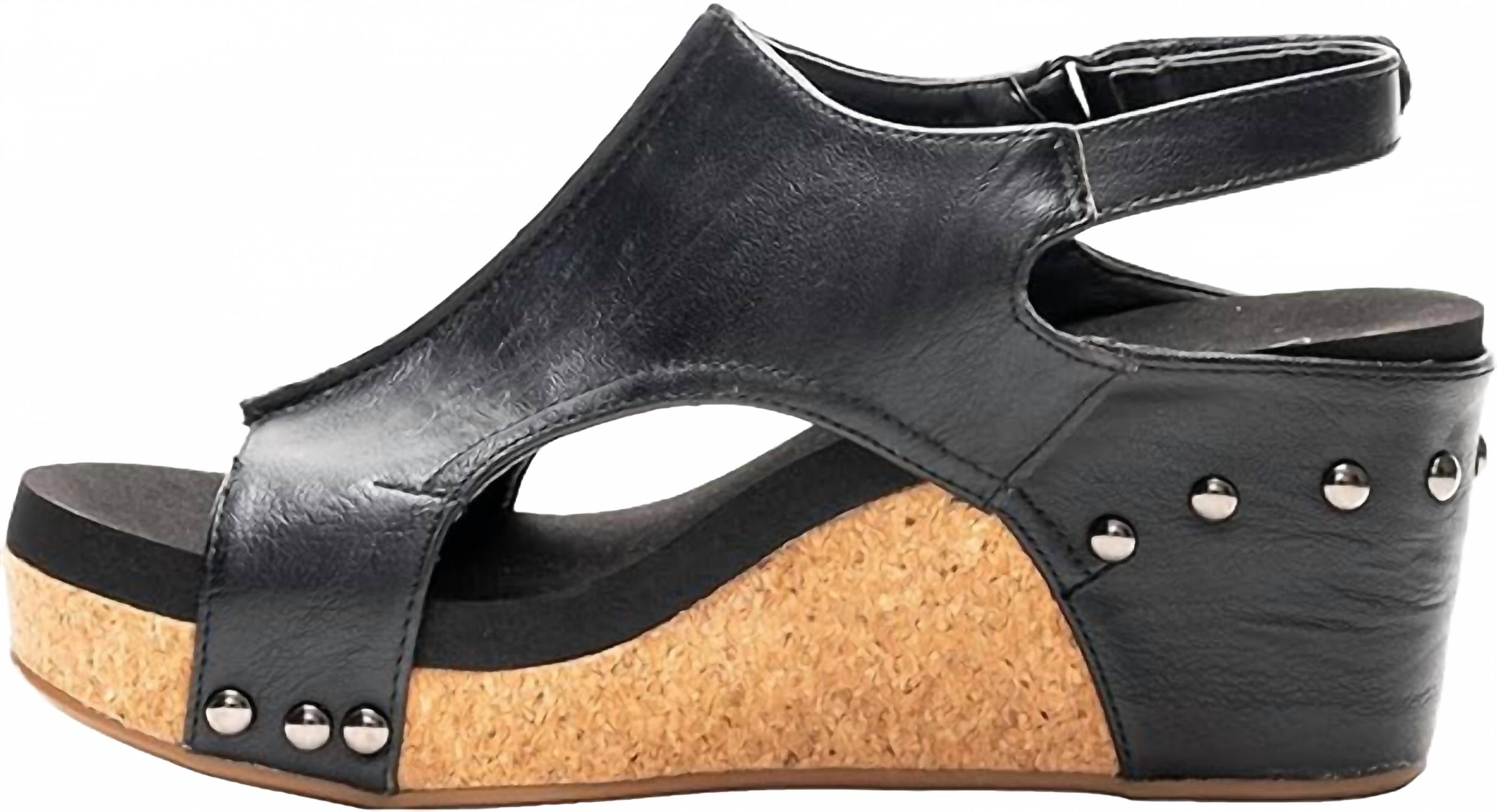 Женские туфли Carley Smooth Wedges черного цвета Corkys Footwear — фото 2