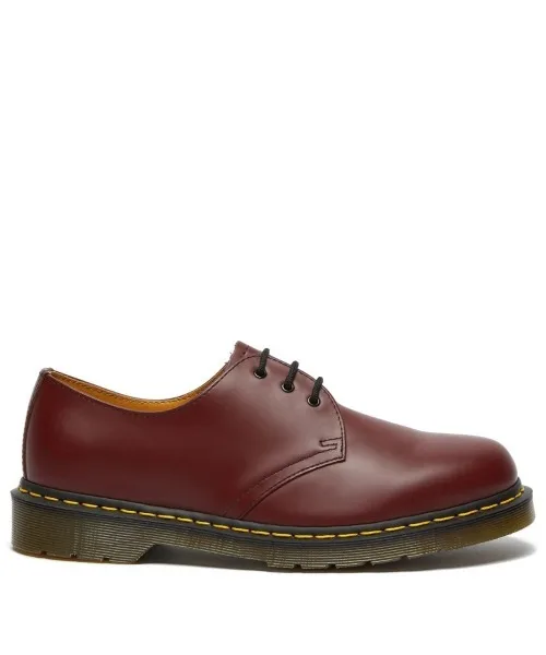 Мужские туфли Dr. Martens 1461 3 Hole из натуральной кожи Kinetics бордовые