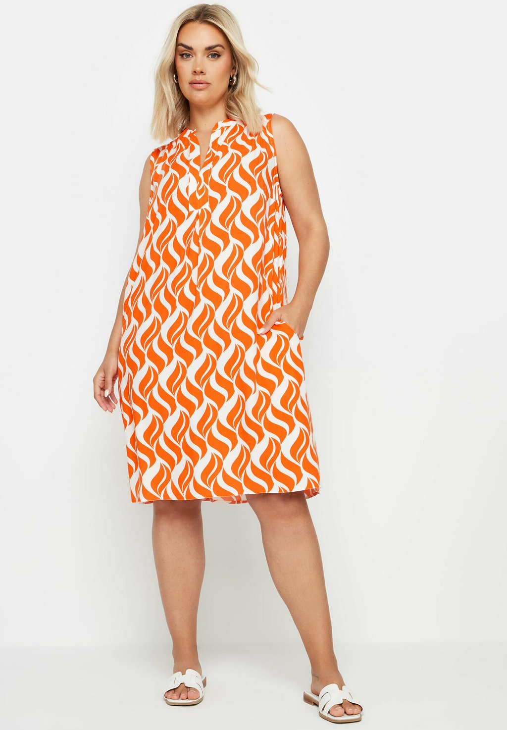 

Повседневное платье GEOMETRIC PRINT POCKET Yours Clothing, оранжевый