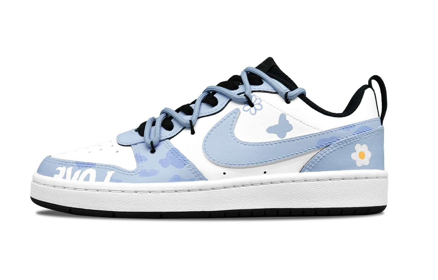 

Кроссовки Nike Court Borough Skateboard Shoes Women's Low-Top Blue White, Синий, Кроссовки Nike Court Borough Skateboard Shoes Women's Low-Top Blue White