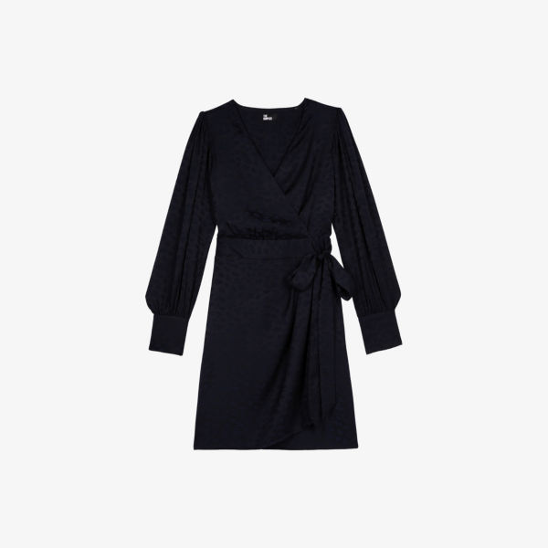 

Платье The Kooples с запахом и длинными рукавами, синий