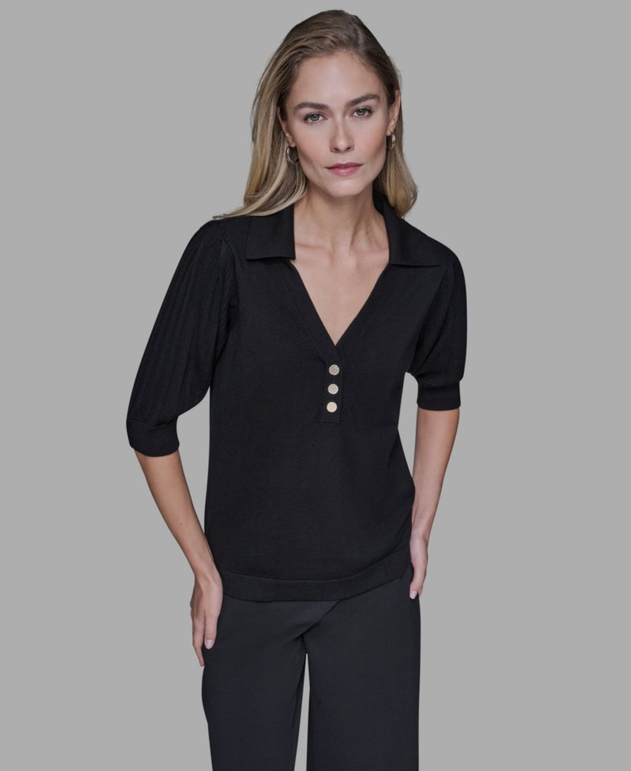 

Женская блузка с V-образным вырезом KARL LAGERFELD PARIS, Black