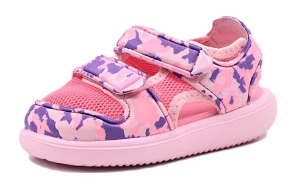 Кроссовки комфорт сандалии камуфляж Adidas, розовый — фото 2