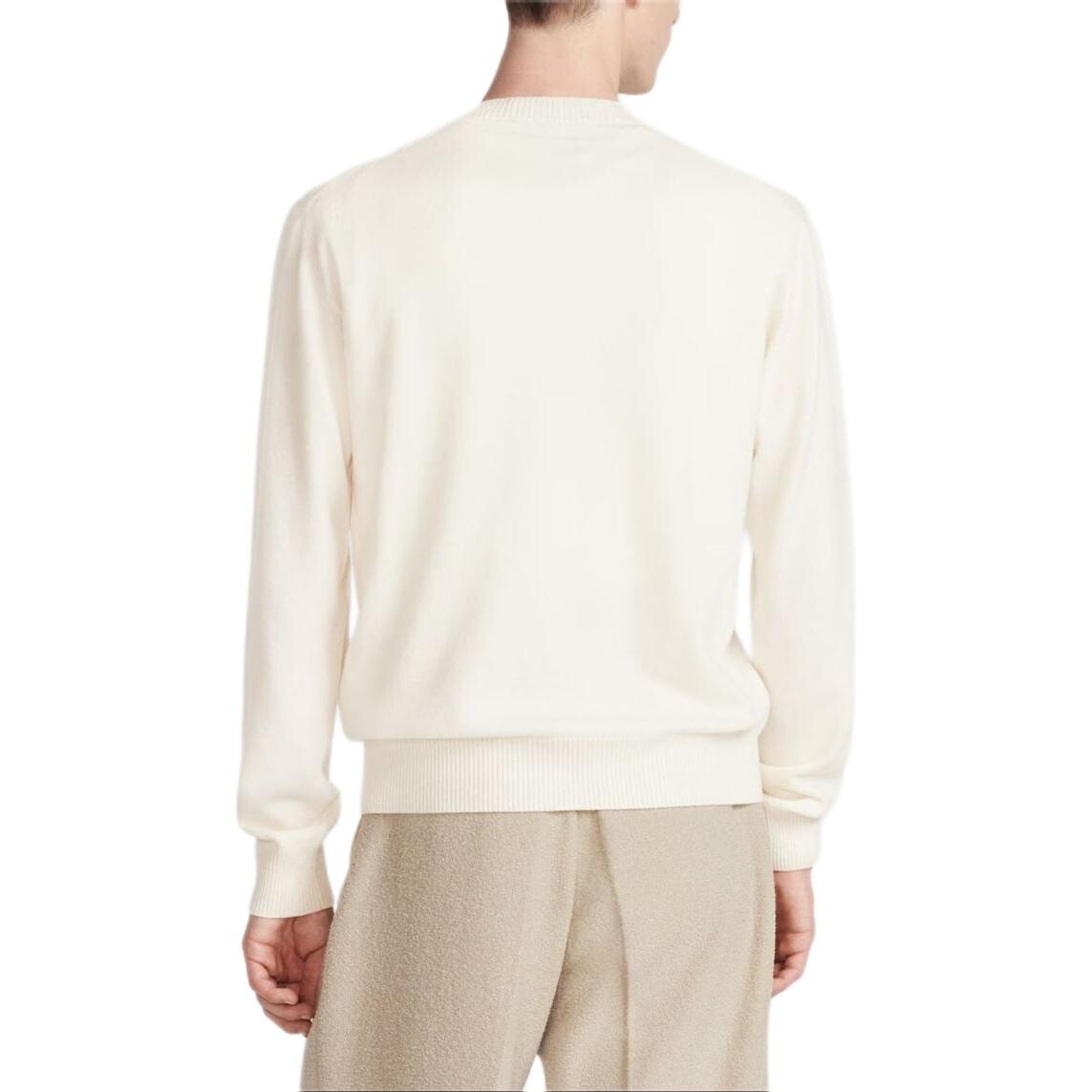 Кашемировый свитер для мужчин, цвет Off White Dior, кремовый — фото 4