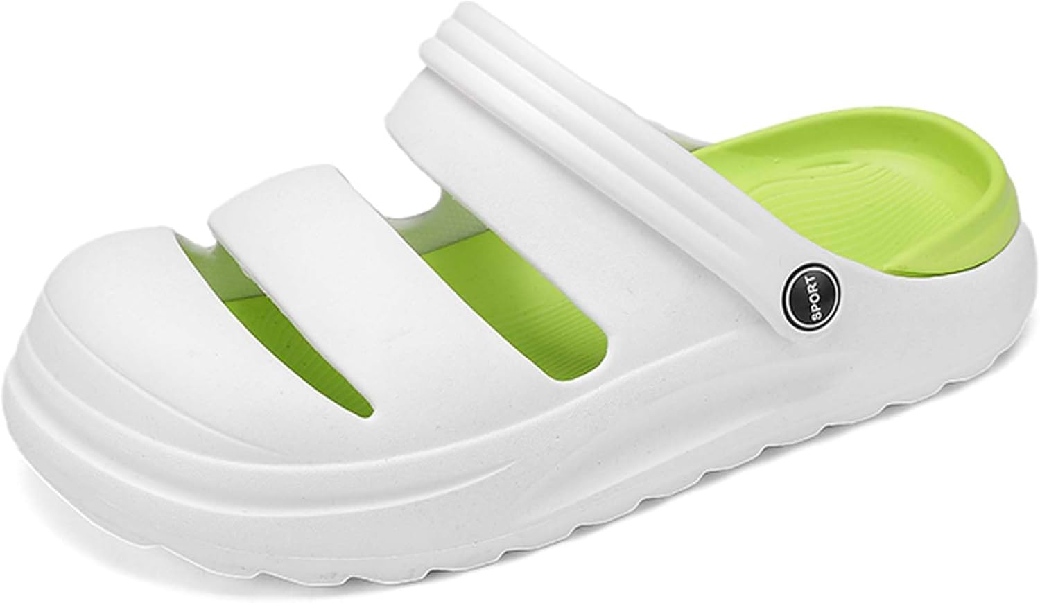 

Сандалии для мужчин и женщин, сабо, садовая обувь, нескользящие, дышащие, летние походные и спортивные пляжные туфли, EVA, удобные мягкие домашние и душевые тапочки Generic, белый/зеленый