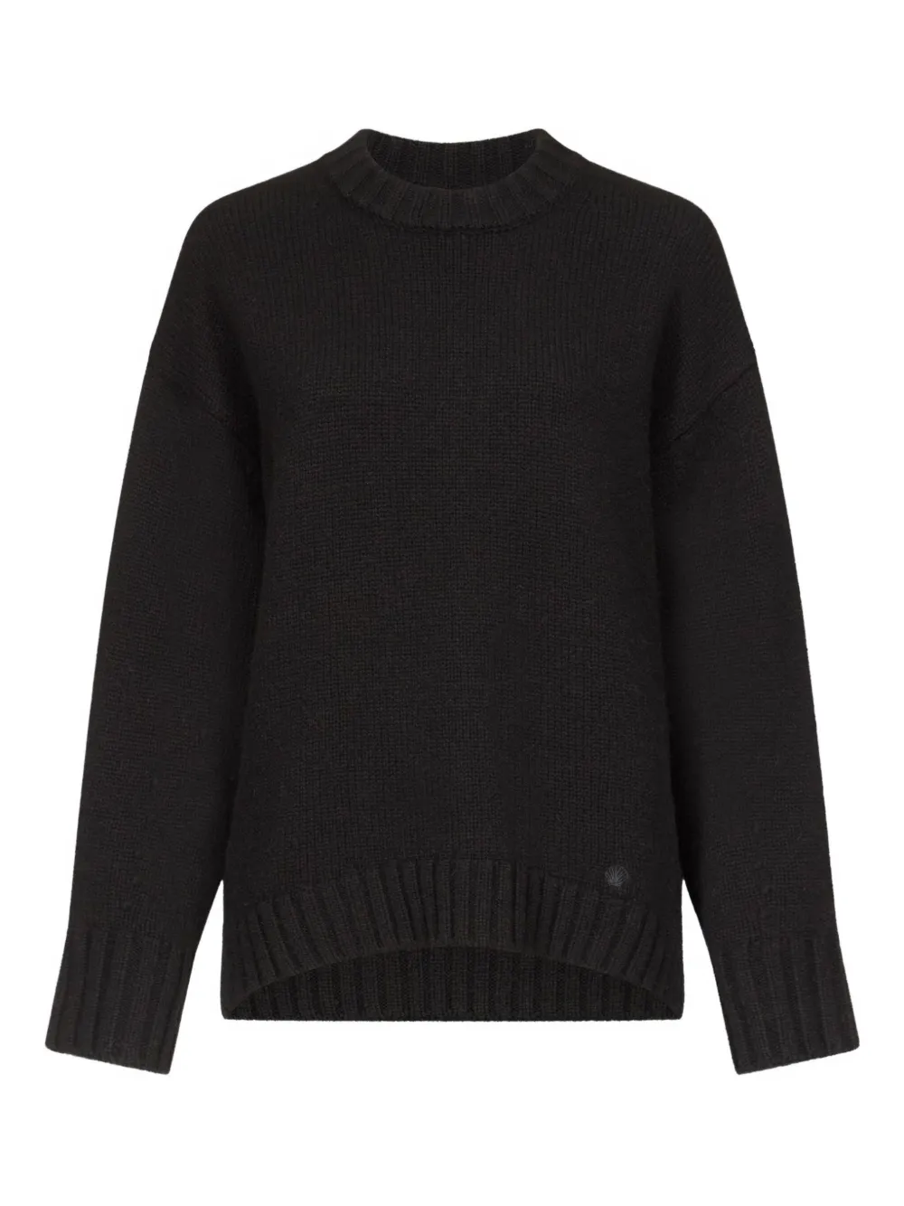 

Свитер в рубчик с приспущенными плечами LouLou de Saison, черный