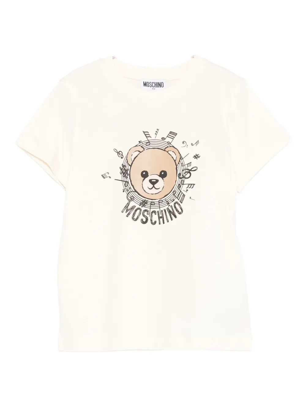 

Футболка с принтом плюшевого мишки Moschino Kids, нейтральный