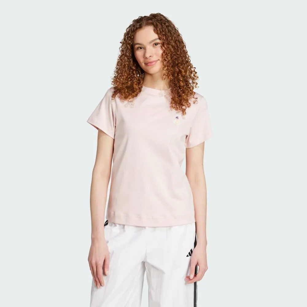 Футболка с коротким рукавом с графическим изображением кошки Adidas, pink