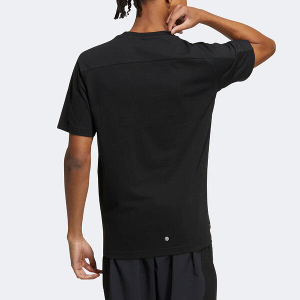 Футболка adidas WJ GFX LOGO Sports Round Neck Pullover Short Sleeve Black, мультиколор — фото 3
