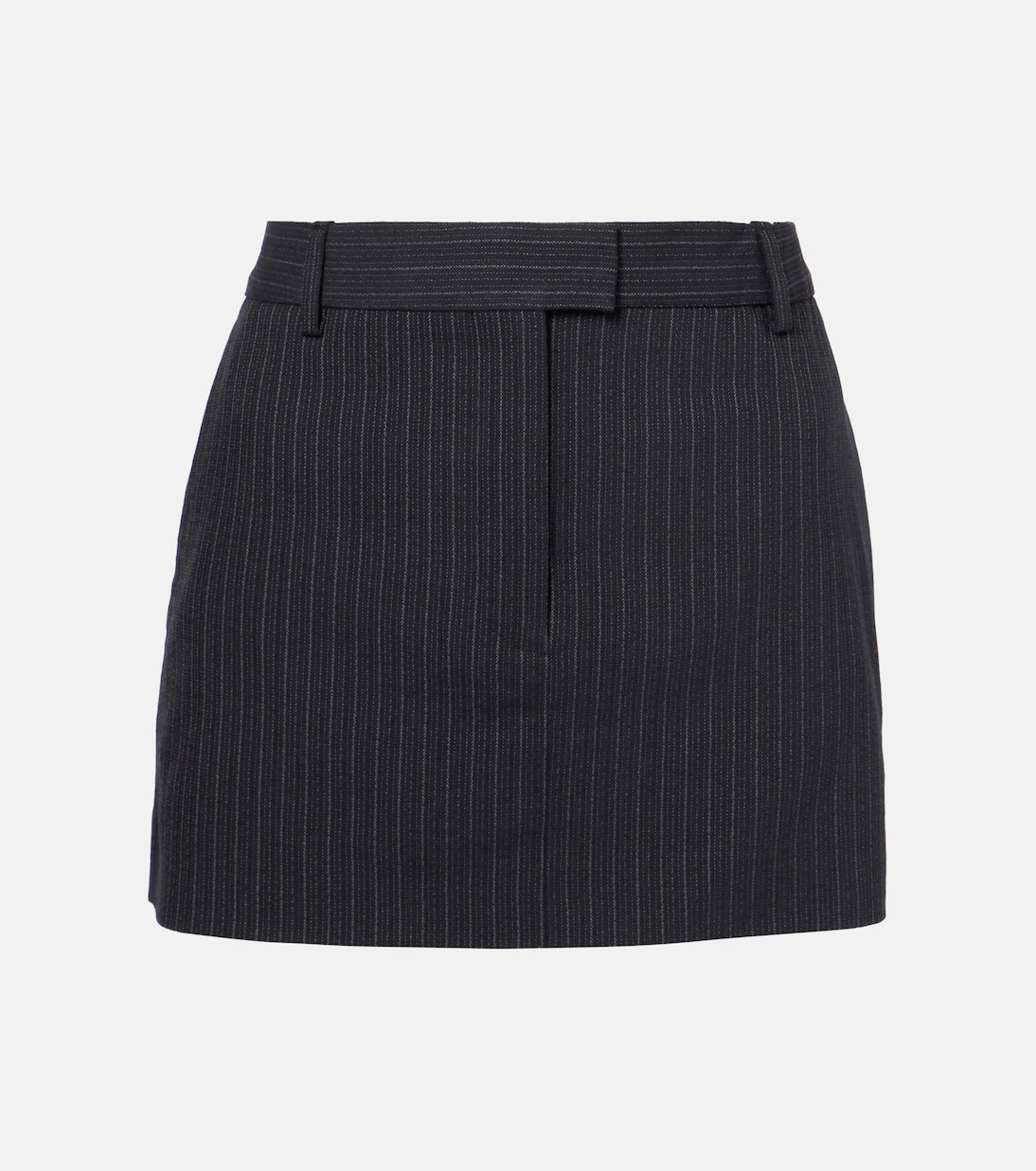 

Мини-юбка из шерсти и хлопка в меловую полоску Acne Studios, черный
