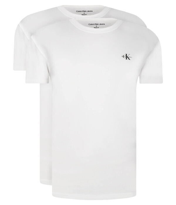 

Футболка мужская Calvin Klein Jeans хлопковая с монограммой 2 шт, белый