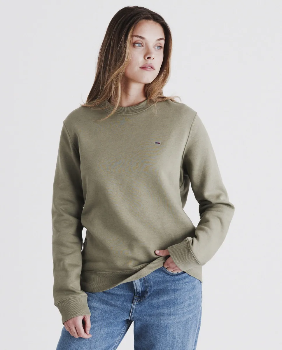 

Женская толстовка с круглым вырезом, стандартного кроя Tommy Jeans, темно-зеленый