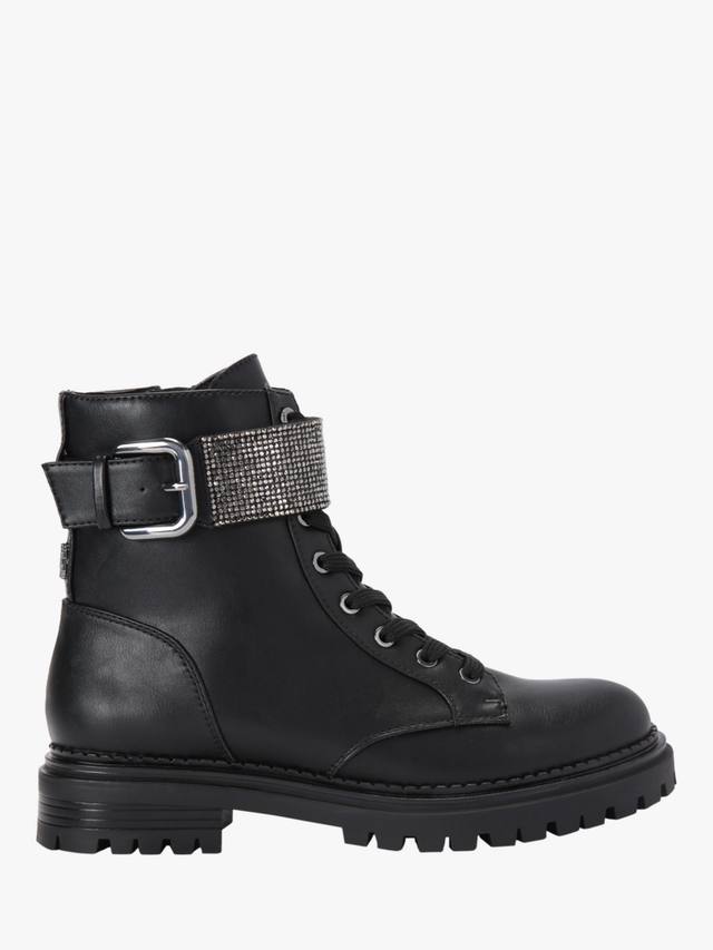 Блестят украшенные байкерские ботинки Carvela, черный
