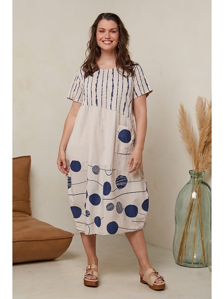 

Длинное платье Curvy Lady, цвет beige/dunkelblau